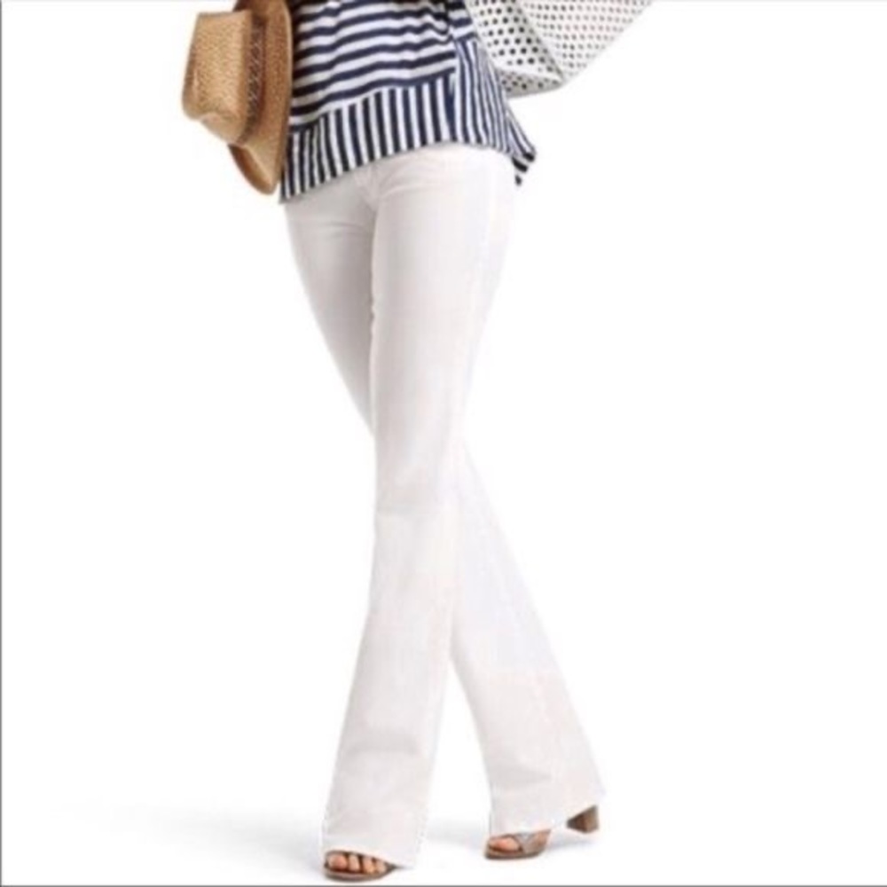 White, bootcut CAbi pants. Size 10.
